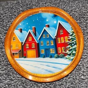 NORE’S NOVELTIES Set of 2 Ashtray-styled Handcrafted Coasters “WINTER IN GROVE”